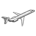 airplane sketch icon